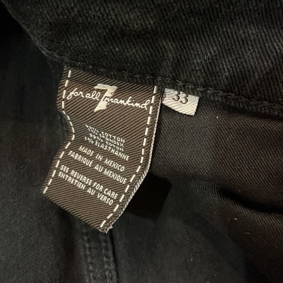 7 For All Mankind Black Rhigby Jeans, Sz 33 - Picture 4 of 5